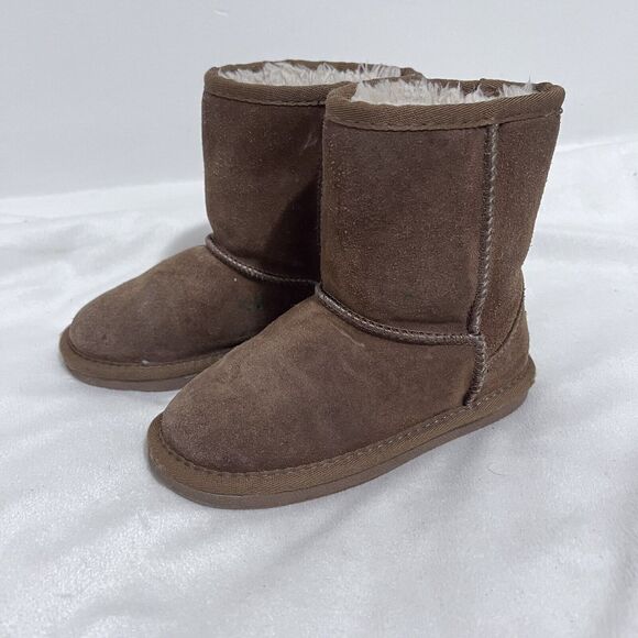 Lamo Winter Boots 13 Y Brown Tan Faux Fur-Lined Outdoor Warmth Cozy Mid Calf - Picture 2 of 9